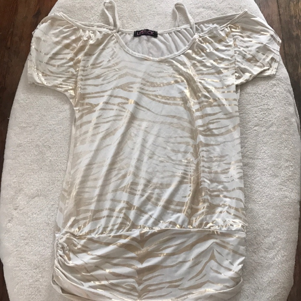 ZOEY Gold Stripped Top
